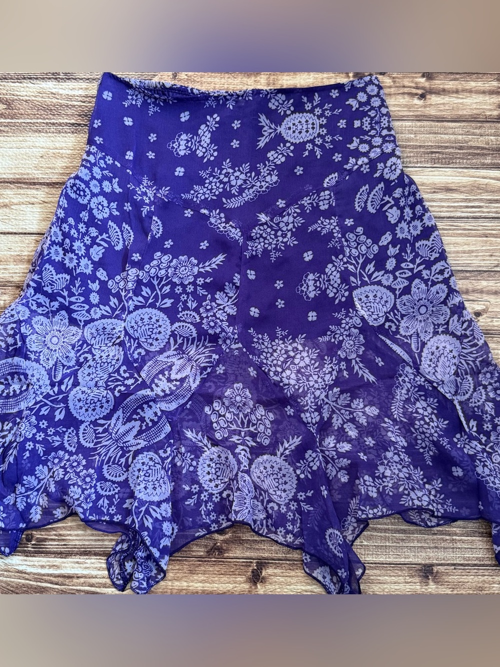 RAGA Purple Floral Asymmetrical Skirt
